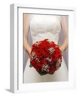 Bride with bridal bouquet-null-Framed Photographic Print