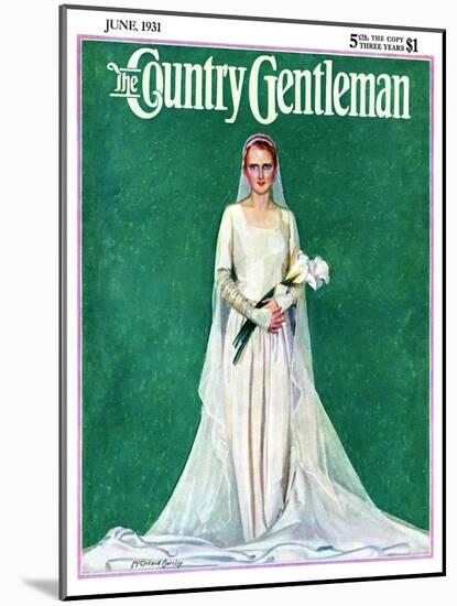 "Bride with Calla Lilies," Country Gentleman Cover, June 1, 1931-McClelland Barclay-Mounted Giclee Print