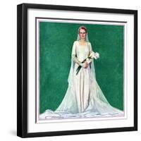 "Bride with Calla Lilies,"June 1, 1931-McClelland Barclay-Framed Giclee Print