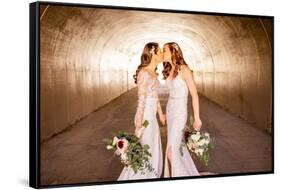 Brides first look pre-wedding ceremony, Corona, California, USA-Laura Grier-Framed Stretched Canvas