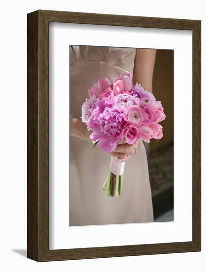 Bridesmaid with Pink Bouquet-Imaginis Photography-Framed Photographic Print