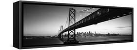 Bridge across a Bay with City Skyline in the Background, Bay Bridge, San Francisco Bay-null-Framed Stretched Canvas