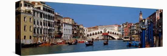 Bridge across a Canal, Rialto Bridge, Grand Canal, Venice, Veneto, Italy-null-Stretched Canvas