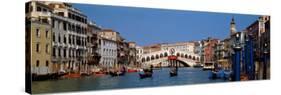 Bridge across a Canal, Rialto Bridge, Grand Canal, Venice, Veneto, Italy-null-Stretched Canvas