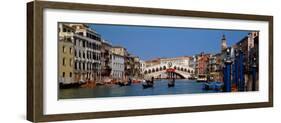 Bridge across a Canal, Rialto Bridge, Grand Canal, Venice, Veneto, Italy-null-Framed Photographic Print