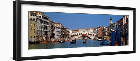 Bridge across a Canal, Rialto Bridge, Grand Canal, Venice, Veneto, Italy-null-Framed Photographic Print