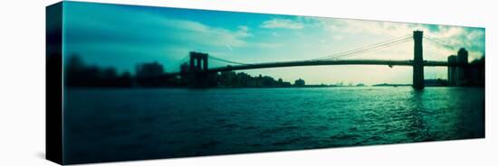 Bridge Across a River, Brooklyn Bridge, East River, Brooklyn, New York City, New York State, USA-null-Stretched Canvas