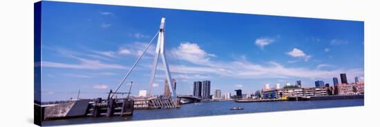 Bridge Across a River, Erasmus Bridge, Nieuwe Maas River, Noordereiland, Rotterdam, South Holland-null-Stretched Canvas