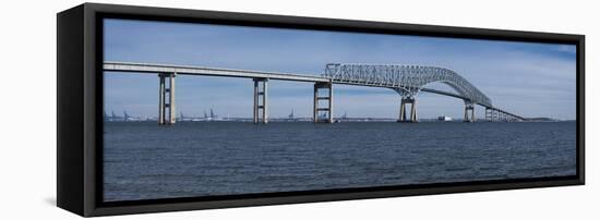 Bridge across a River, Francis Scott Key Bridge, Patapsco River, Baltimore, Maryland, USA-null-Framed Stretched Canvas