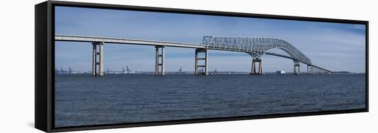 Bridge across a River, Francis Scott Key Bridge, Patapsco River, Baltimore, Maryland, USA-null-Framed Stretched Canvas