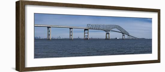 Bridge across a River, Francis Scott Key Bridge, Patapsco River, Baltimore, Maryland, USA-null-Framed Photographic Print