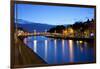 Bridge across a River, Ha'Penny Bridge, Liffey River, Dublin-null-Framed Premium Photographic Print