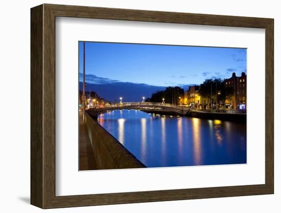 Bridge across a River, Ha'Penny Bridge, Liffey River, Dublin-null-Framed Photographic Print