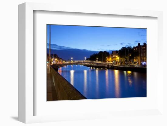 Bridge across a River, Ha'Penny Bridge, Liffey River, Dublin-null-Framed Photographic Print