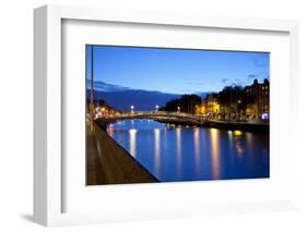 Bridge across a River, Ha'Penny Bridge, Liffey River, Dublin-null-Framed Photographic Print