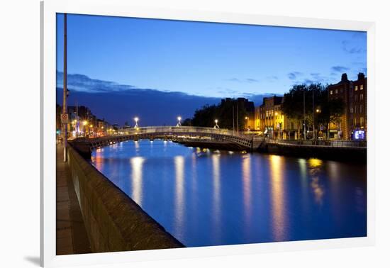 Bridge across a River, Ha'Penny Bridge, Liffey River, Dublin-null-Framed Photographic Print