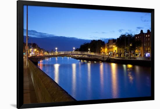 Bridge across a River, Ha'Penny Bridge, Liffey River, Dublin-null-Framed Photographic Print