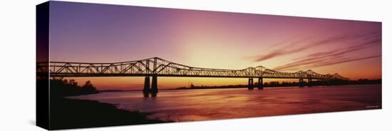 Bridge Across a River, Mississippi River, Natchez, Mississippi, USA-null-Stretched Canvas