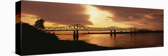 Bridge Across a River, Mississippi River, Natchez, Mississippi, USA-null-Stretched Canvas