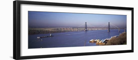 Bridge across a River, Mississippi River, New Orleans, Louisiana, USA-null-Framed Photographic Print