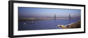 Bridge across a River, Mississippi River, New Orleans, Louisiana, USA-null-Framed Photographic Print