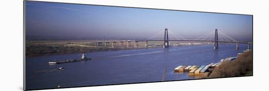 Bridge across a River, Mississippi River, New Orleans, Louisiana, USA-null-Mounted Photographic Print