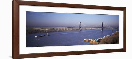 Bridge across a River, Mississippi River, New Orleans, Louisiana, USA-null-Framed Photographic Print