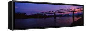 Bridge across a River, Walnut Street Bridge, Tennessee River, Chattanooga, Tennessee, USA-null-Framed Stretched Canvas