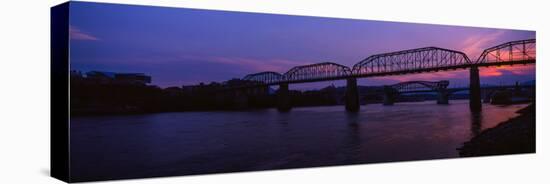 Bridge across a River, Walnut Street Bridge, Tennessee River, Chattanooga, Tennessee, USA-null-Stretched Canvas