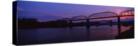 Bridge across a River, Walnut Street Bridge, Tennessee River, Chattanooga, Tennessee, USA-null-Stretched Canvas