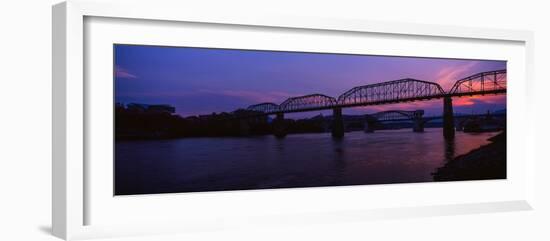Bridge across a River, Walnut Street Bridge, Tennessee River, Chattanooga, Tennessee, USA-null-Framed Photographic Print