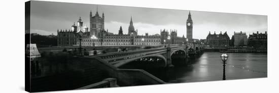 Bridge across a River, Westminster Bridge, Houses of Parliament, Big Ben, London, England-null-Stretched Canvas