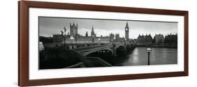 Bridge across a River, Westminster Bridge, Houses of Parliament, Big Ben, London, England-null-Framed Photographic Print