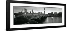 Bridge across a River, Westminster Bridge, Houses of Parliament, Big Ben, London, England-null-Framed Photographic Print