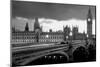 Bridge across a river, Westminster Bridge, Houses Of Parliament, Big Ben, London, England-null-Mounted Photographic Print