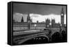 Bridge across a river, Westminster Bridge, Houses Of Parliament, Big Ben, London, England-null-Framed Stretched Canvas