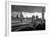 Bridge across a river, Westminster Bridge, Houses Of Parliament, Big Ben, London, England-null-Framed Photographic Print
