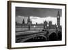 Bridge across a river, Westminster Bridge, Houses Of Parliament, Big Ben, London, England-null-Framed Photographic Print