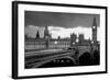 Bridge across a river, Westminster Bridge, Houses Of Parliament, Big Ben, London, England-null-Framed Photographic Print