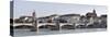 Bridge across a River with a Cathedral in the Background, Mittlere Rheinbrucke-null-Stretched Canvas