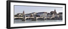 Bridge across a River with a Cathedral in the Background, Mittlere Rheinbrucke-null-Framed Photographic Print