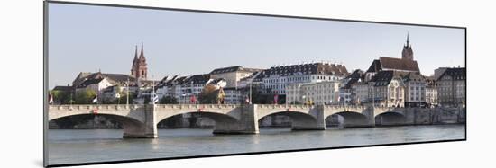 Bridge across a River with a Cathedral in the Background, Mittlere Rheinbrucke-null-Mounted Photographic Print