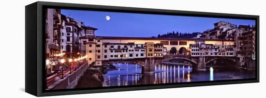 Bridge across Arno River, Ponte Vecchio, Florence, Tuscany, Italy-null-Framed Stretched Canvas