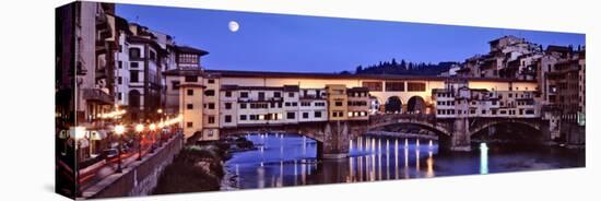 Bridge across Arno River, Ponte Vecchio, Florence, Tuscany, Italy-null-Stretched Canvas