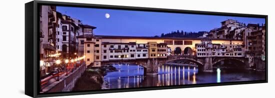 Bridge across Arno River, Ponte Vecchio, Florence, Tuscany, Italy-null-Framed Stretched Canvas