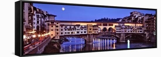 Bridge across Arno River, Ponte Vecchio, Florence, Tuscany, Italy-null-Framed Stretched Canvas