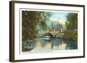Bridge across Central Brook, Manchester, Vermont-null-Framed Art Print