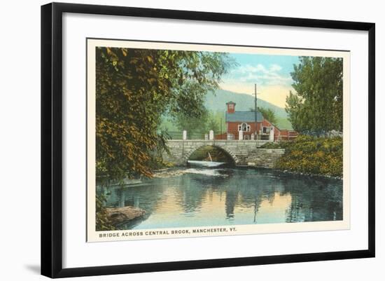 Bridge across Central Brook, Manchester, Vermont-null-Framed Art Print