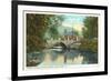 Bridge across Central Brook, Manchester, Vermont-null-Framed Art Print