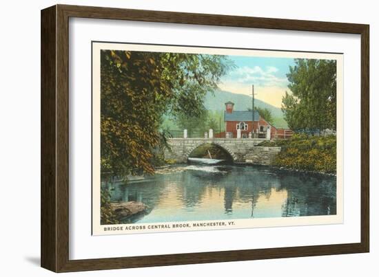 Bridge across Central Brook, Manchester, Vermont-null-Framed Art Print